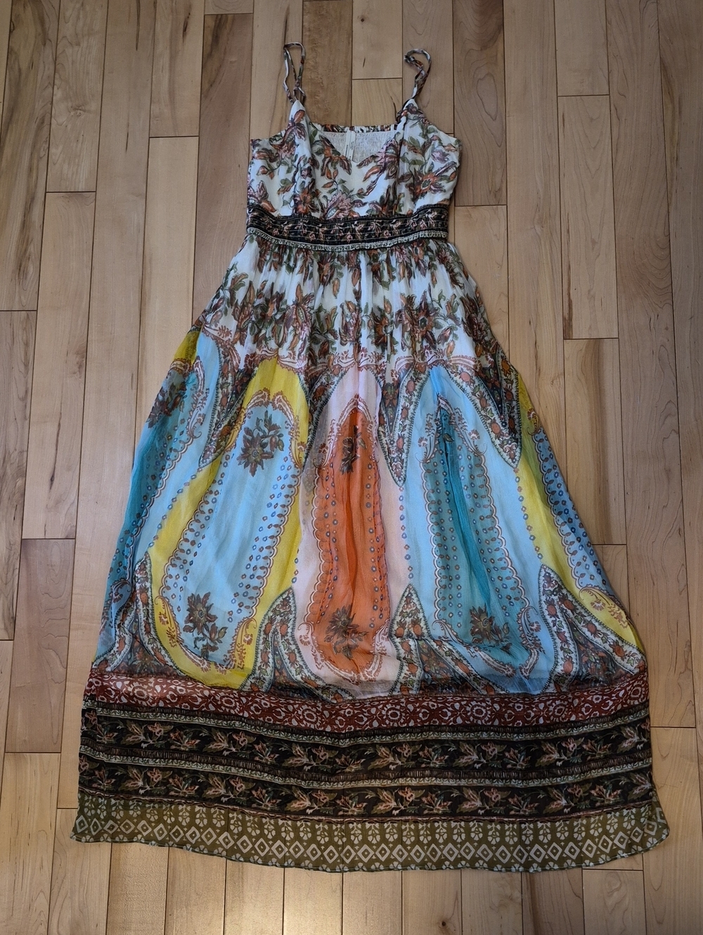 Anthropologie Women's Size 6 Multicolor Paisley Maxi Dress - Picture 2 of 9